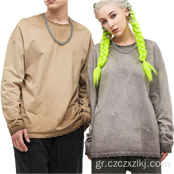 Spring Gradient Retro Fashion Men&#39;s Long Sleeve T-Shirt